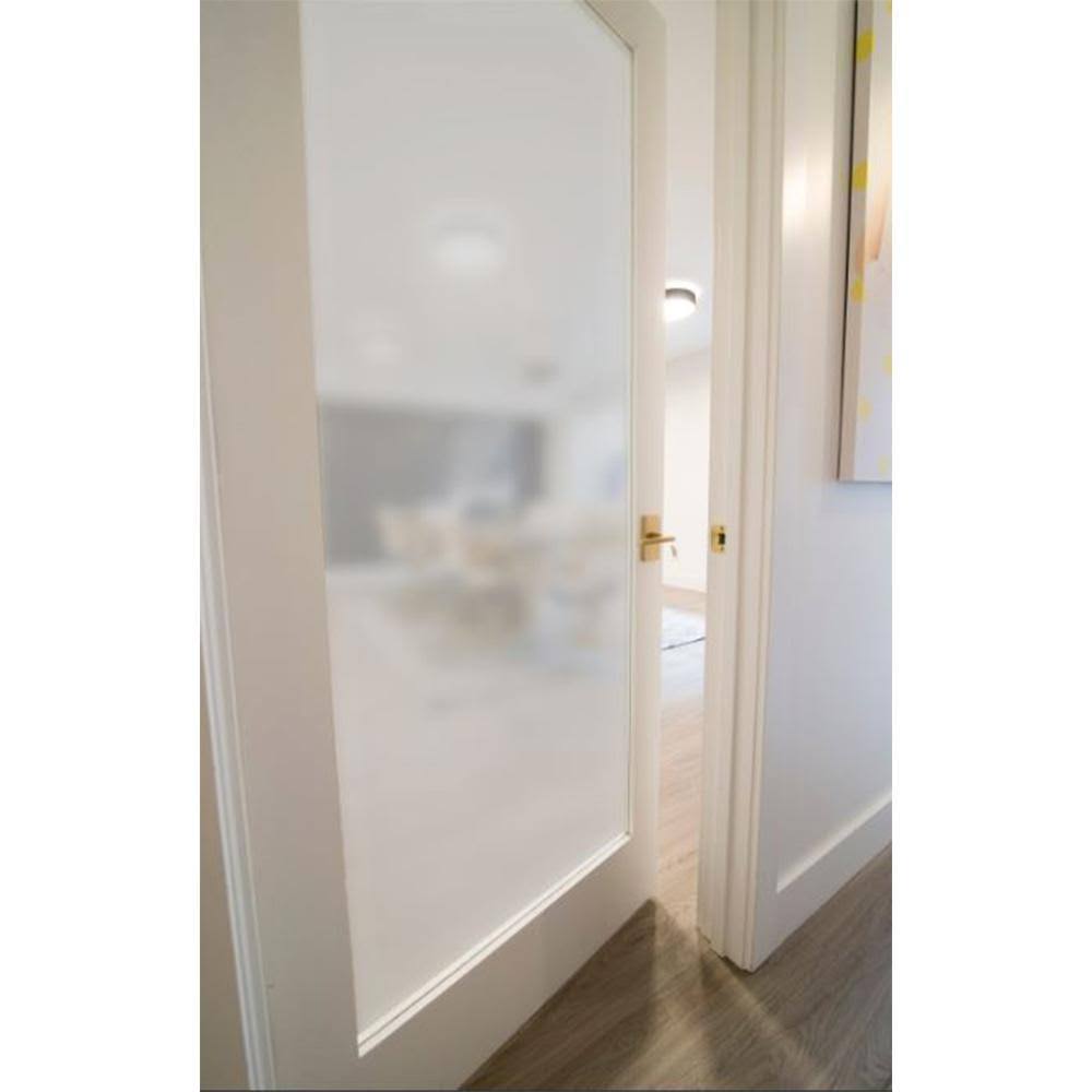 1-Lite Satin Etch Solid Core MDF Primed Interior Door Slab E578