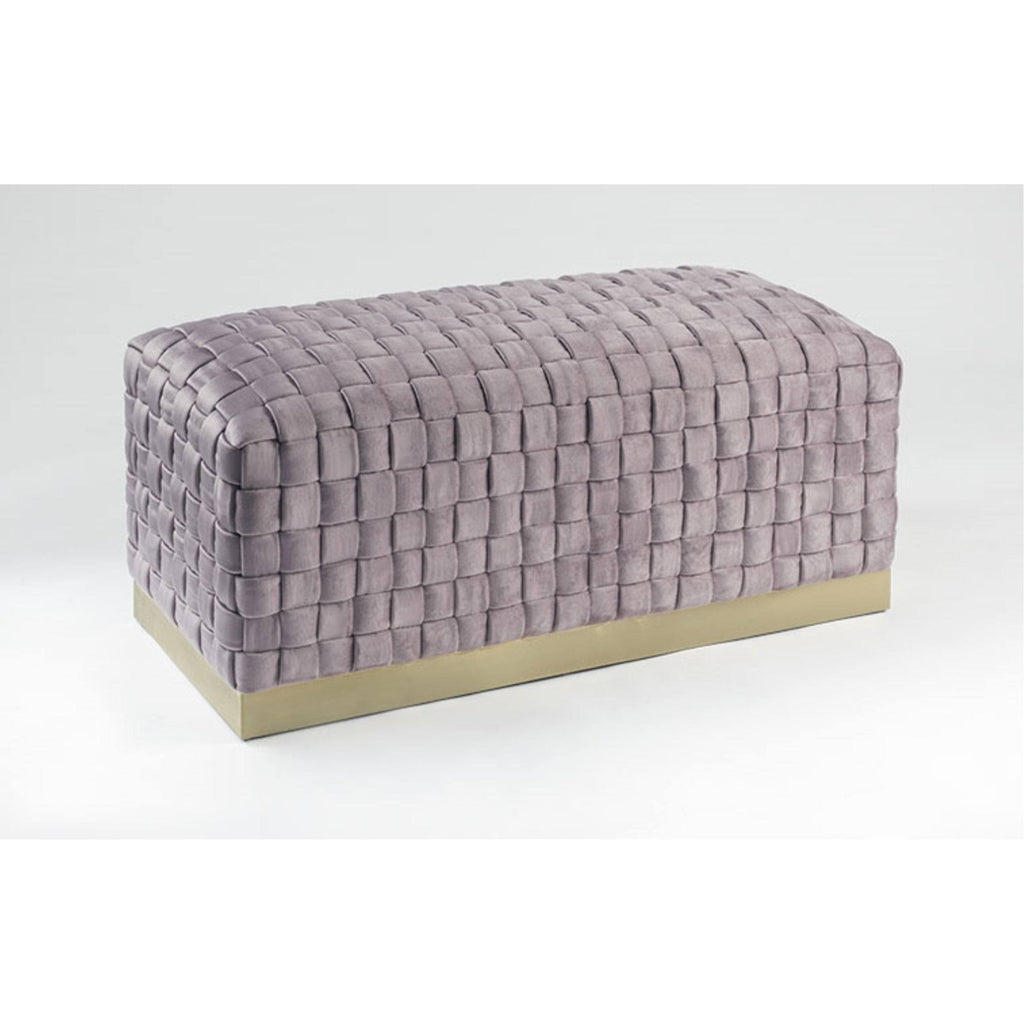 Lilac Gold Velvet Bench with Stainless Steel Base Y66310