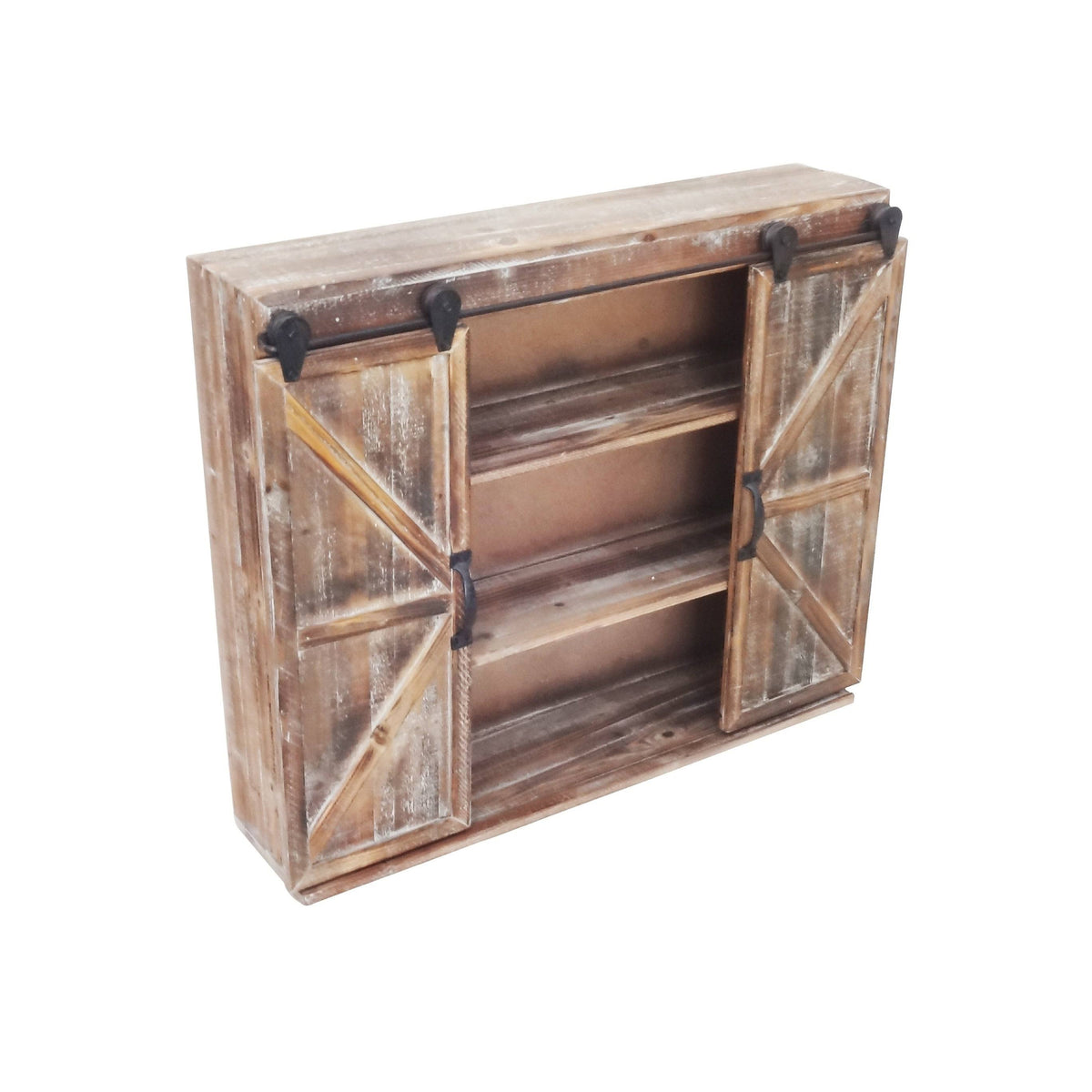 Black and Brown Wall Mounted Storage Cabinet I955