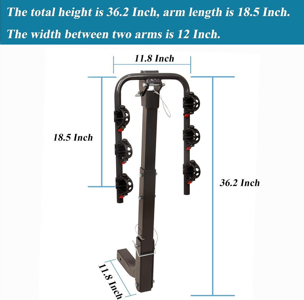 2 Hitch Receiver 4-Bikes Bicycle Carrier E798078