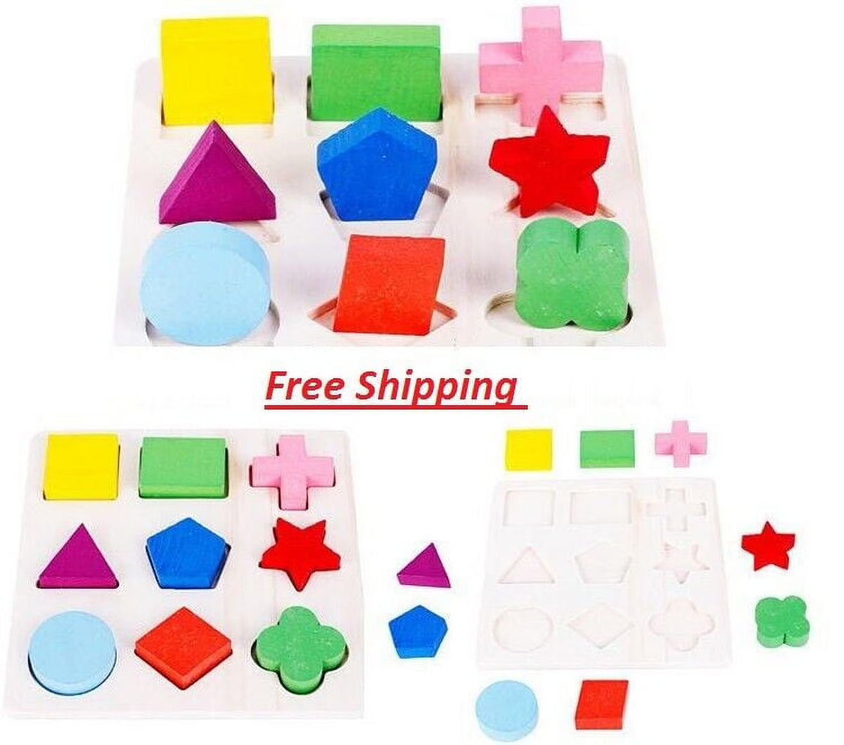 Wooden Colorful Shape Puzzle H559