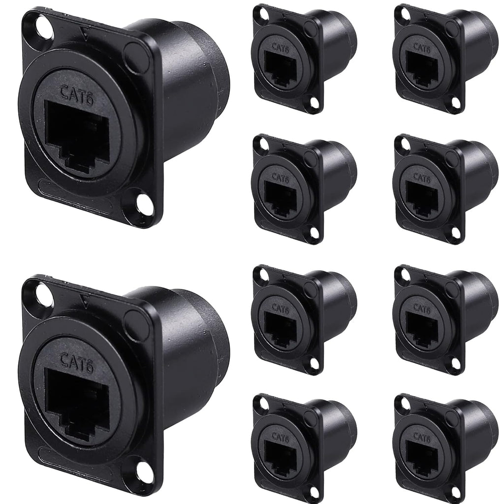 10 Pack Shielded RJ45 Panel Mount Coupler E28264