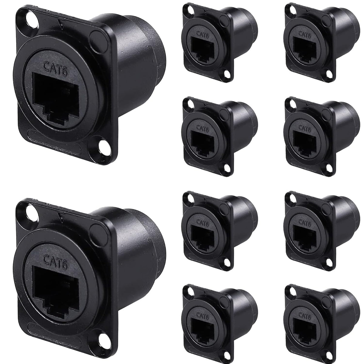 10 Pack Shielded RJ45 Panel Mount Coupler E28264