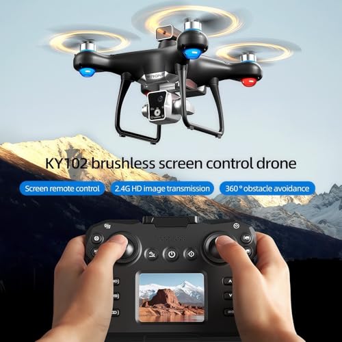 Drone with Screen Controller, Brushless Motor, Optical Flow Localization, Obstacle Avoidance, Black E594