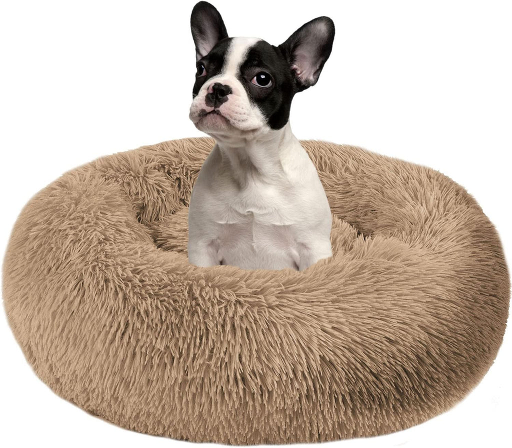 Calming Dog Bed Faux Fur Donut Cuddler Washable Pack of 2 I180188