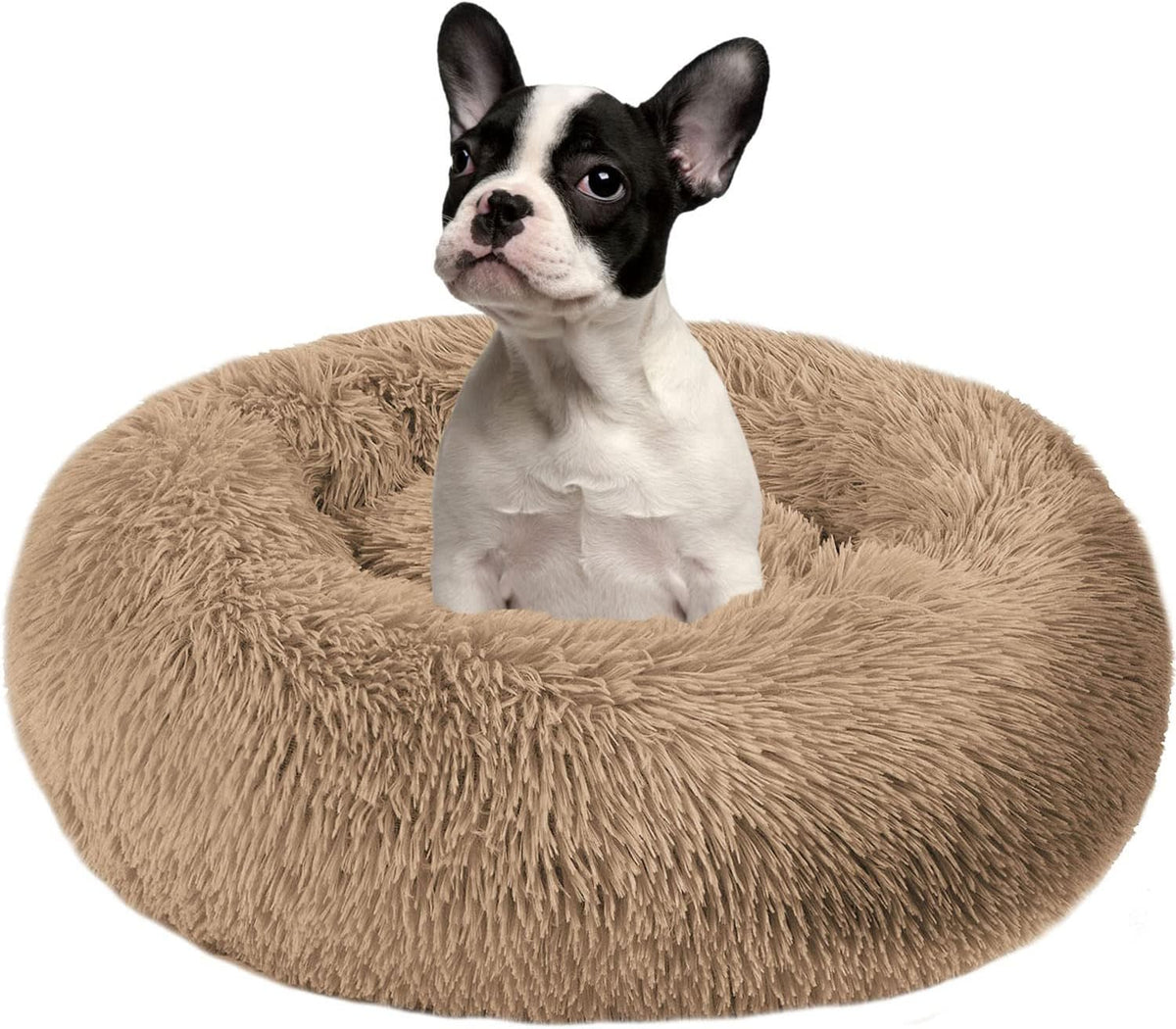 Calming Dog Bed Faux Fur Donut Cuddler Washable Pack of 2 I180188