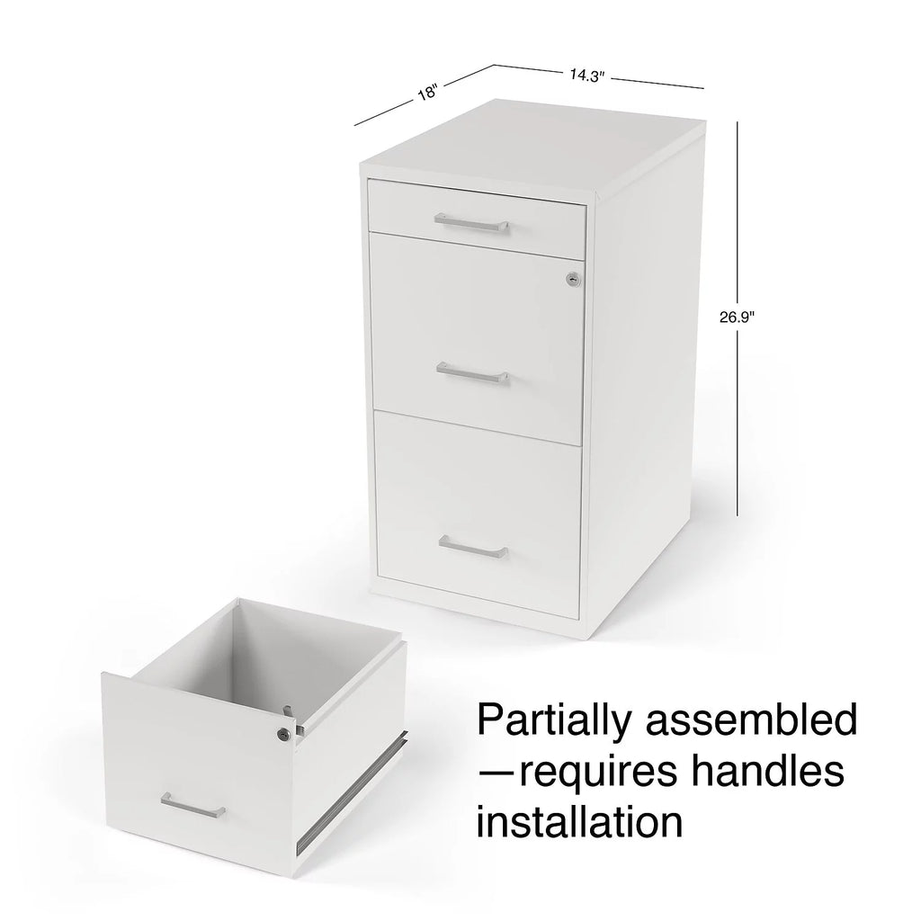 White 3-Drawer Vertical File Cabinet K686
