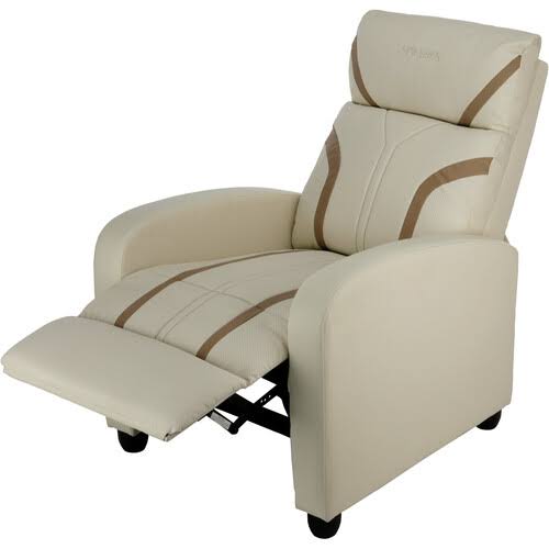 Cream/Brown PU Leather Gaming Recliner V339692