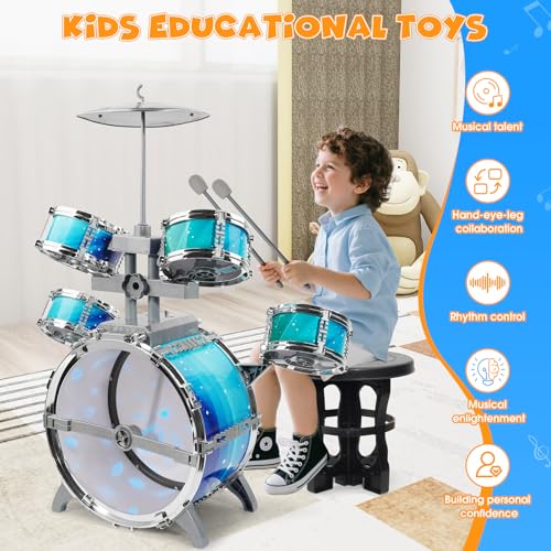 Kids Drum Set with 5 Pcs Drums E928