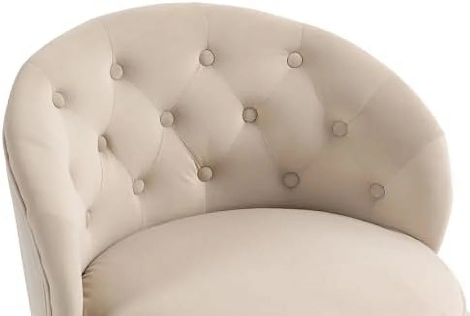 Round Swivel Chair with Tufted Back and Cushion Y363637