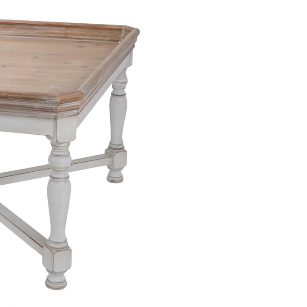 33" Square Modern Wood Coffee Table with Beveled Edges in Gray M10784