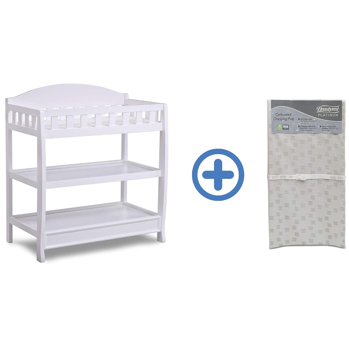 White Infant Changing Table with Pad L37709
