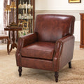 PU Leather Upholstered Accent Chair with Nailheads N1326