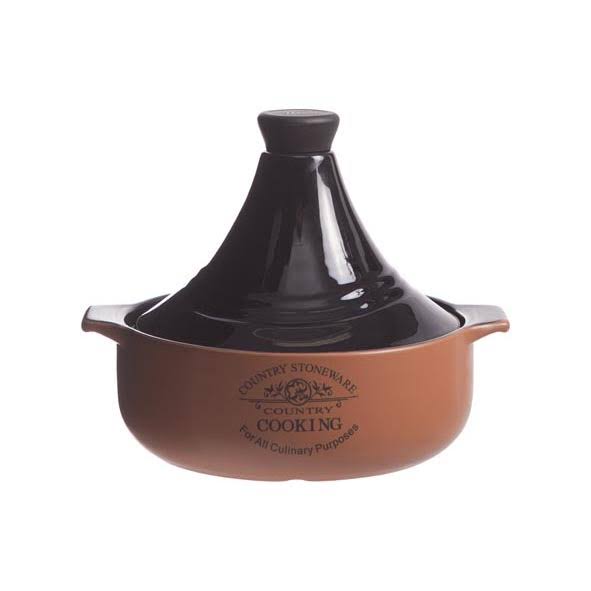 Sandstone Brown and Black Tajine 25cm U1973