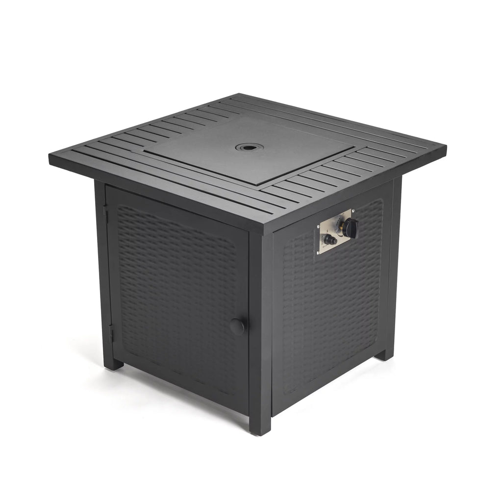 28" Outdoor Propane Gas Fire Pit with Cover and Lava Rock M161