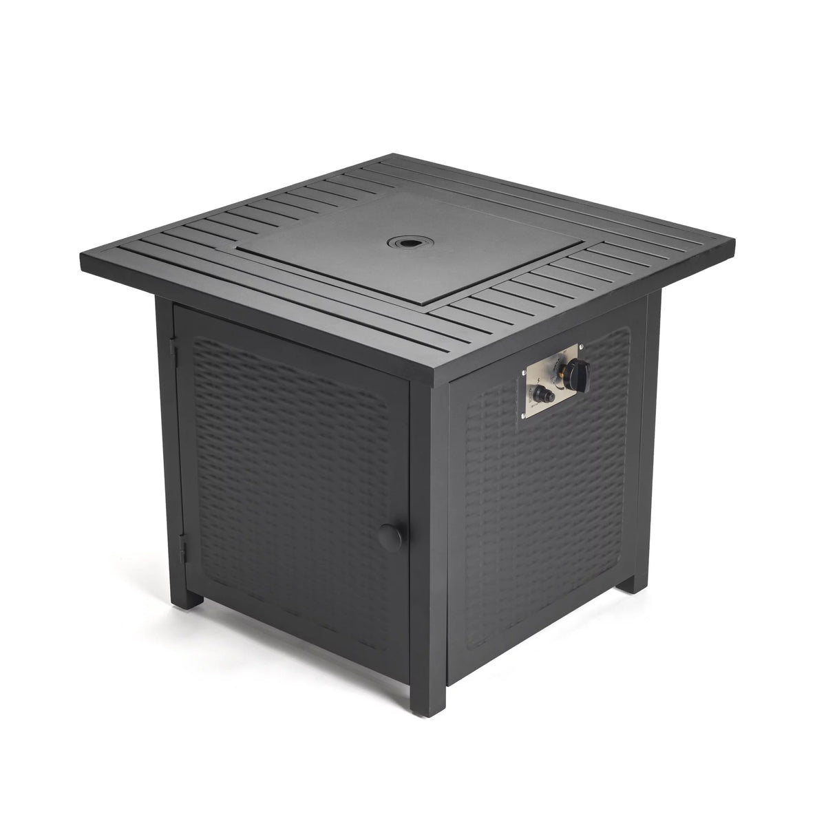 28" Outdoor Propane Gas Fire Pit with Cover and Lava Rock M161