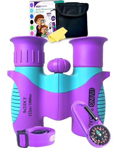 8x21 Pink Compact Kids Binoculars Set with Neck Strap V6467