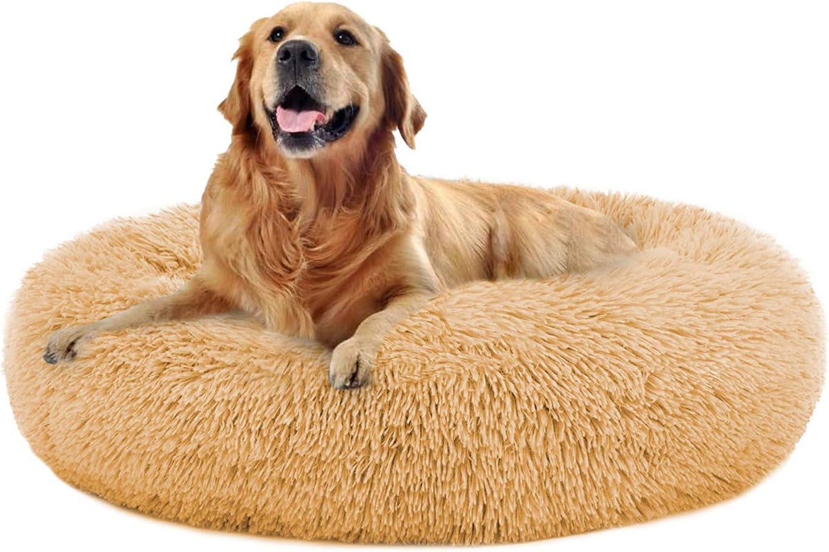 Calming Dog Bed Faux Fur Donut Cuddler Washable Pack of 2 I180188