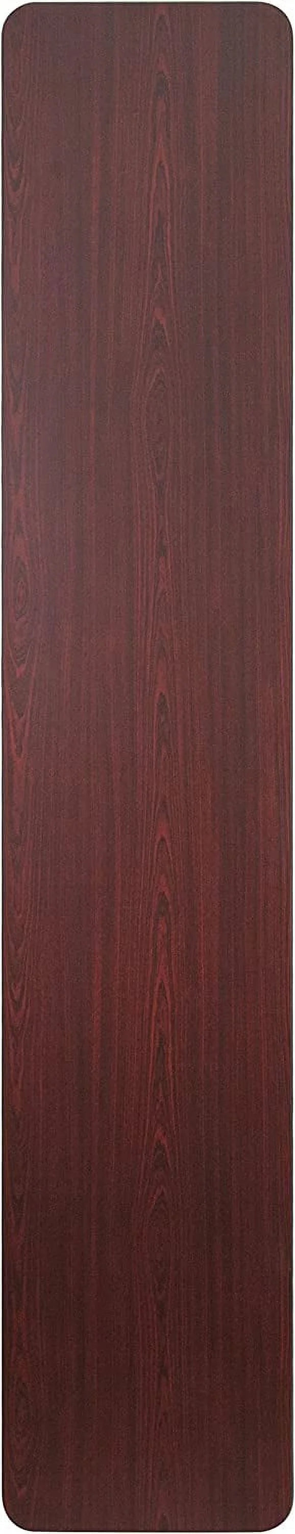 8-Foot Mahogany Melamine Laminate Folding Training Table L9275