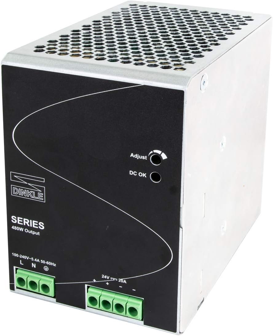 24V DC 120W 5A DIN-Rail Power Supply, Pack of 2 Q481
