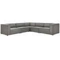 Grey Faux Vegan Leather Sectional Sofa Set X954