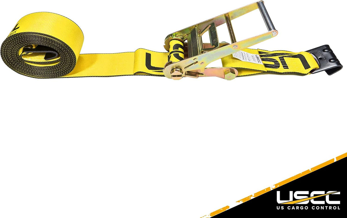 Yellow Ratchet Strap with Flat Hooks O4538