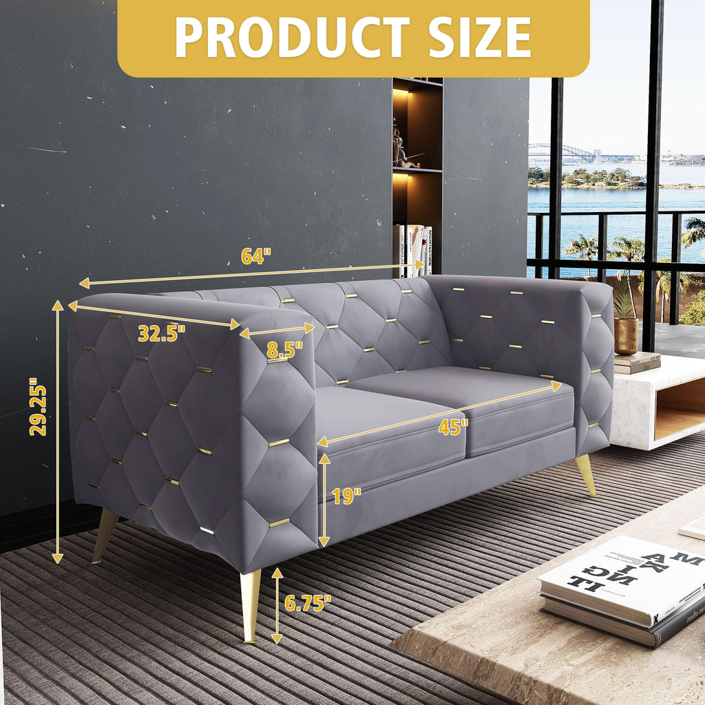 3 Piece Gray Velvet Sofa I964723