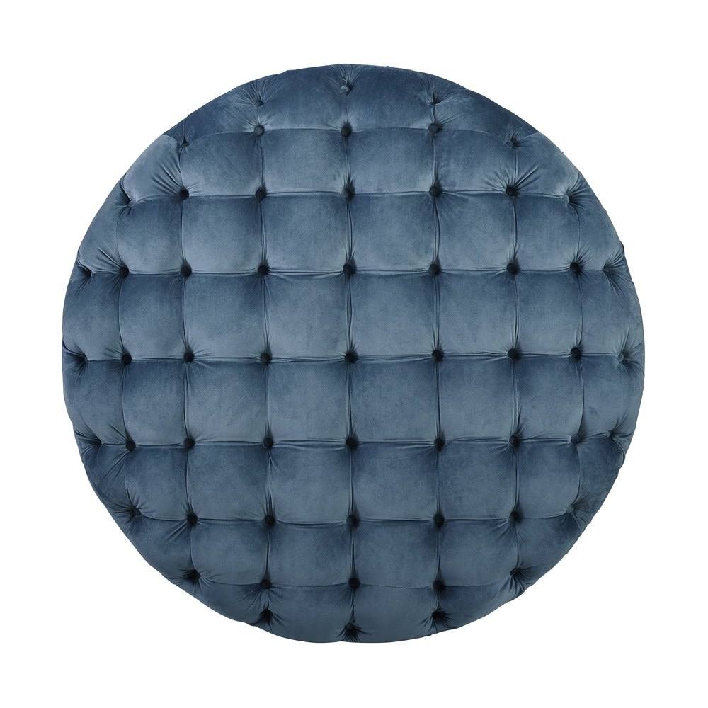 Tufted Velvet Round Ottoman with Casters P206528