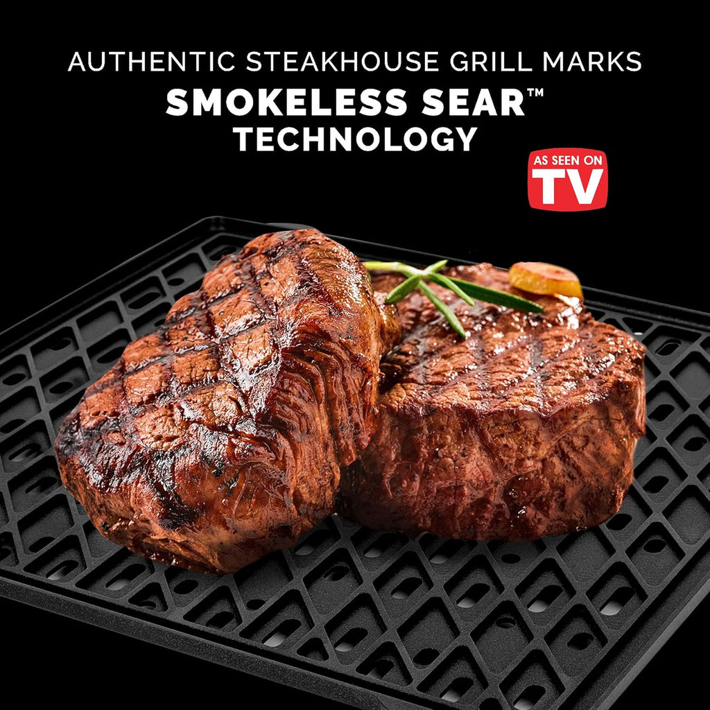 26 Qt Digital Smokeless Indoor Grill and Air Fryer Oven Combo with 11 Accessories, 1700W, Black & Stainless Steel T8719