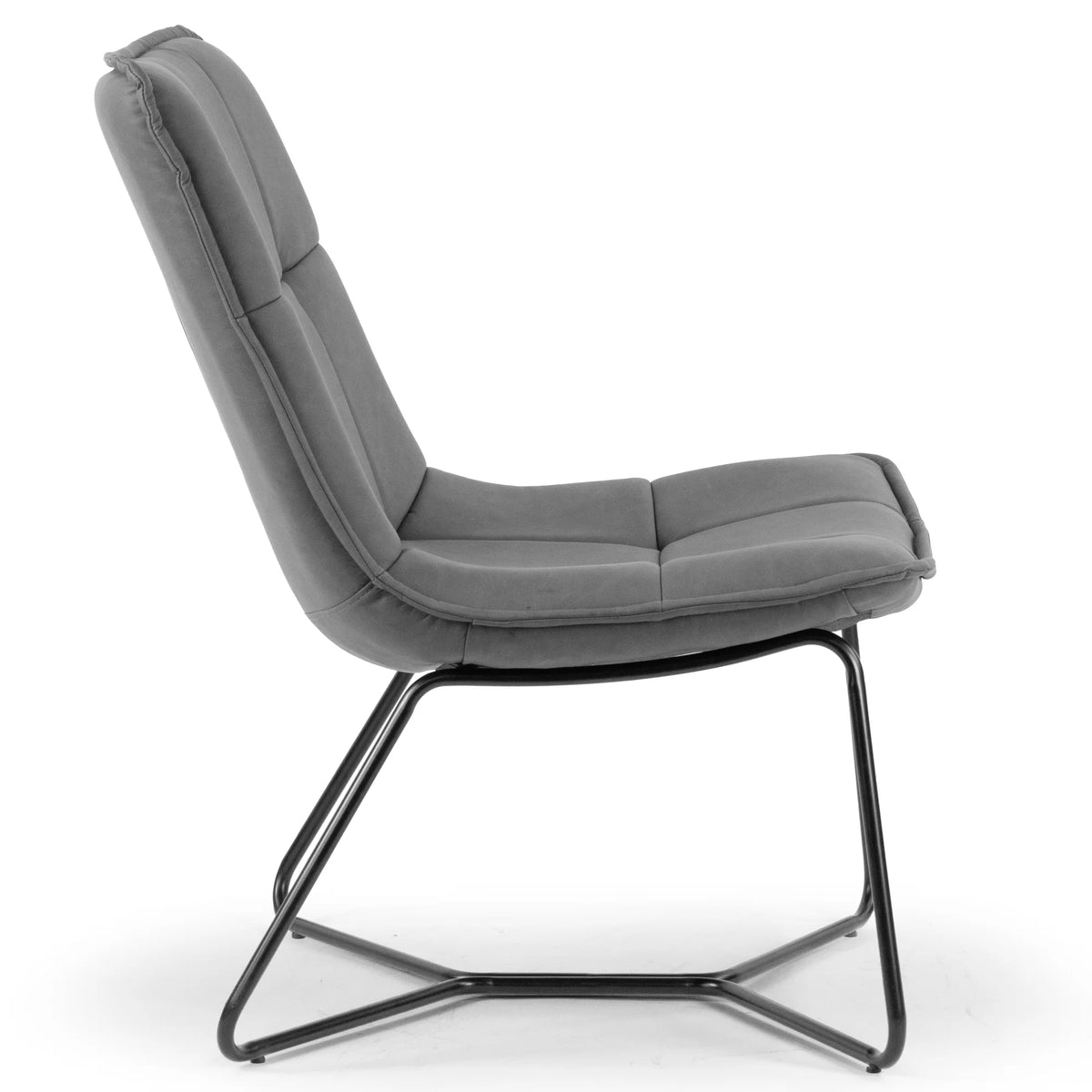 Gray Faux Leather Armless Accent Chair D392434