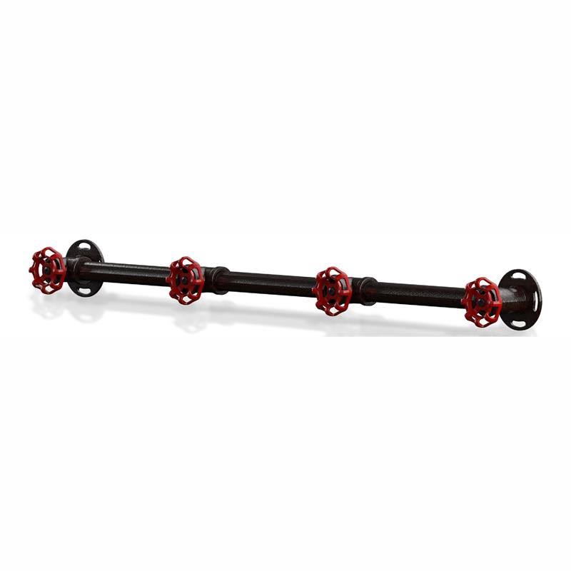 Industrial Metal 4-Hook Coat Rack in Sand Black Y885710