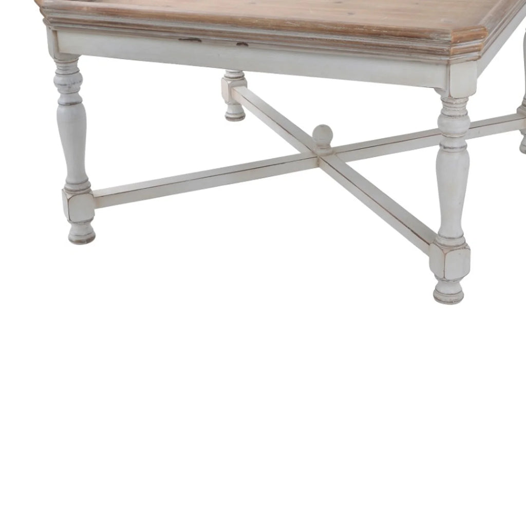 Square Shaped Wooden Coffee Table with Beveled Edges S95291