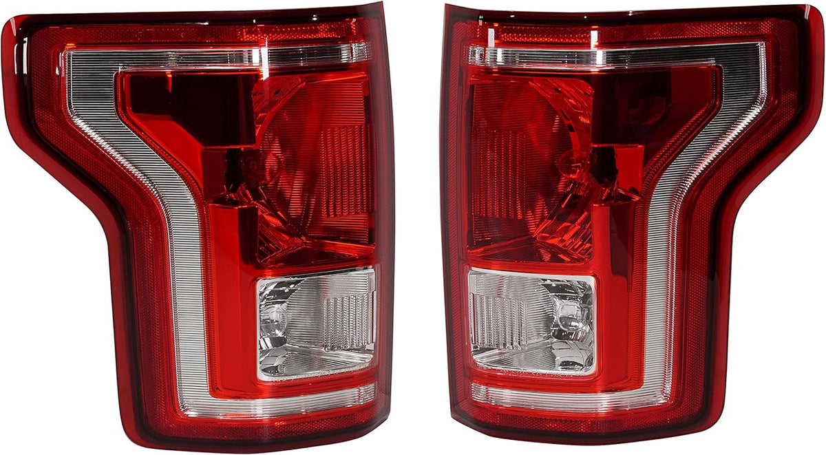 Tail Light Assembly Set of 2 Halogen Clear & Red Lens M175756