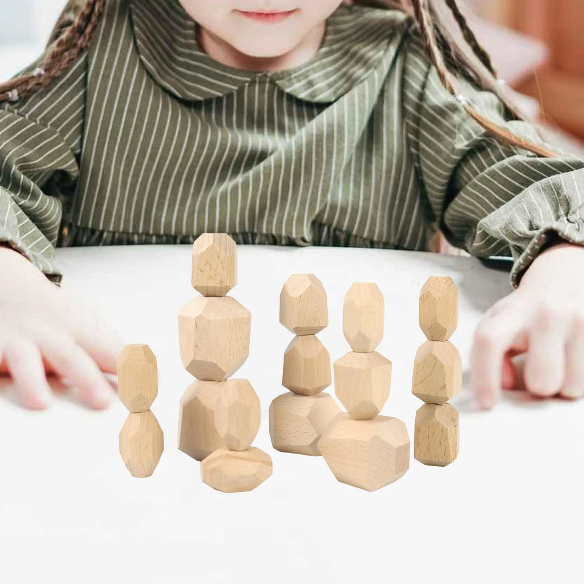 Wooden Stacking Stones Building Blocks Z252