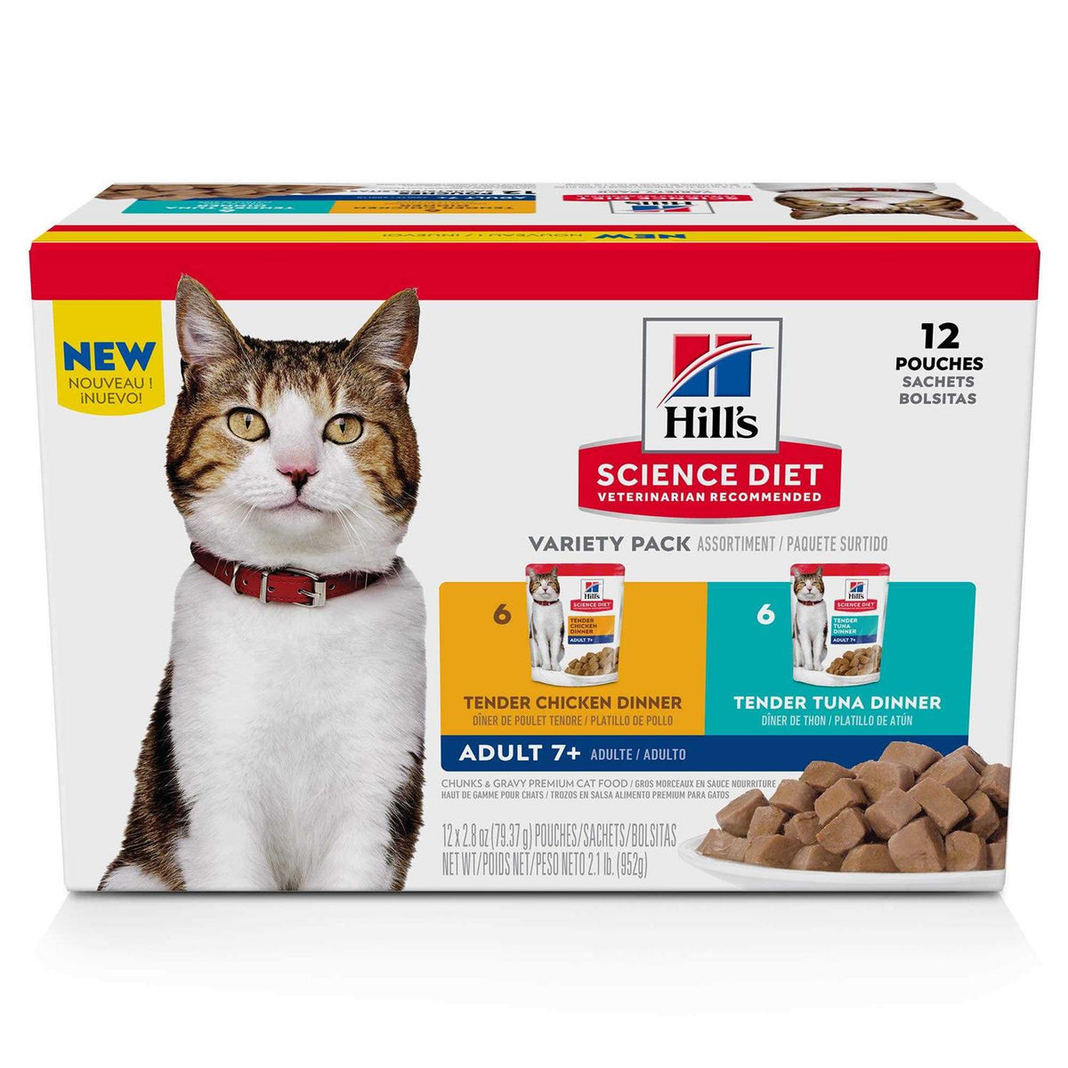 Senior 7+ Wet Cat Food Pouch Variety Pack, Chicken and Tuna Q951293