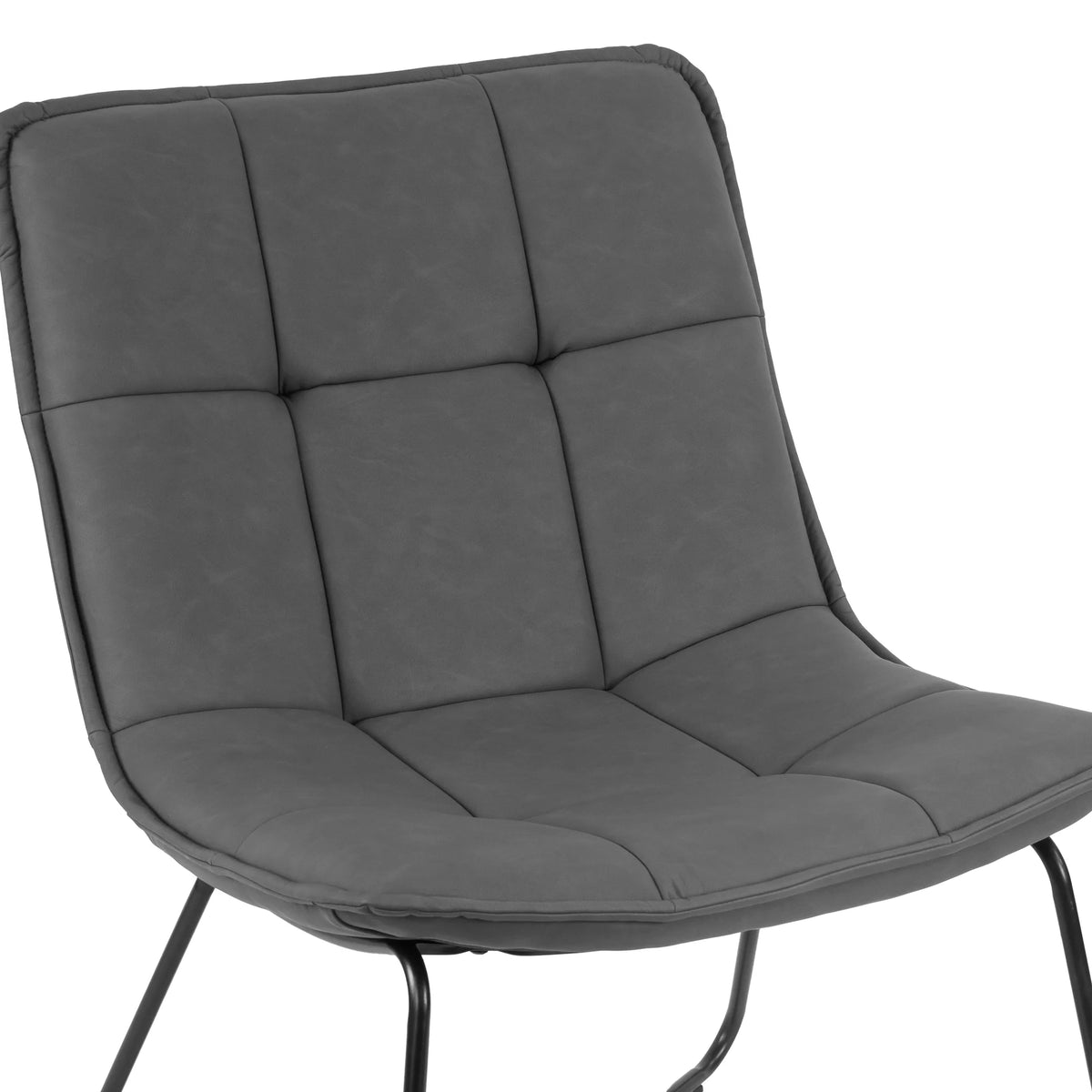 Gray Faux Leather Armless Accent Chair D392434