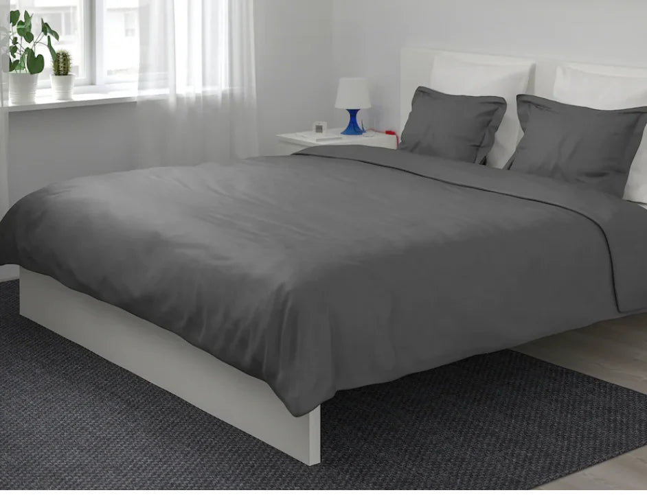 Dark Gray Full/Queen Duvet Cover and Pillowcase W3083