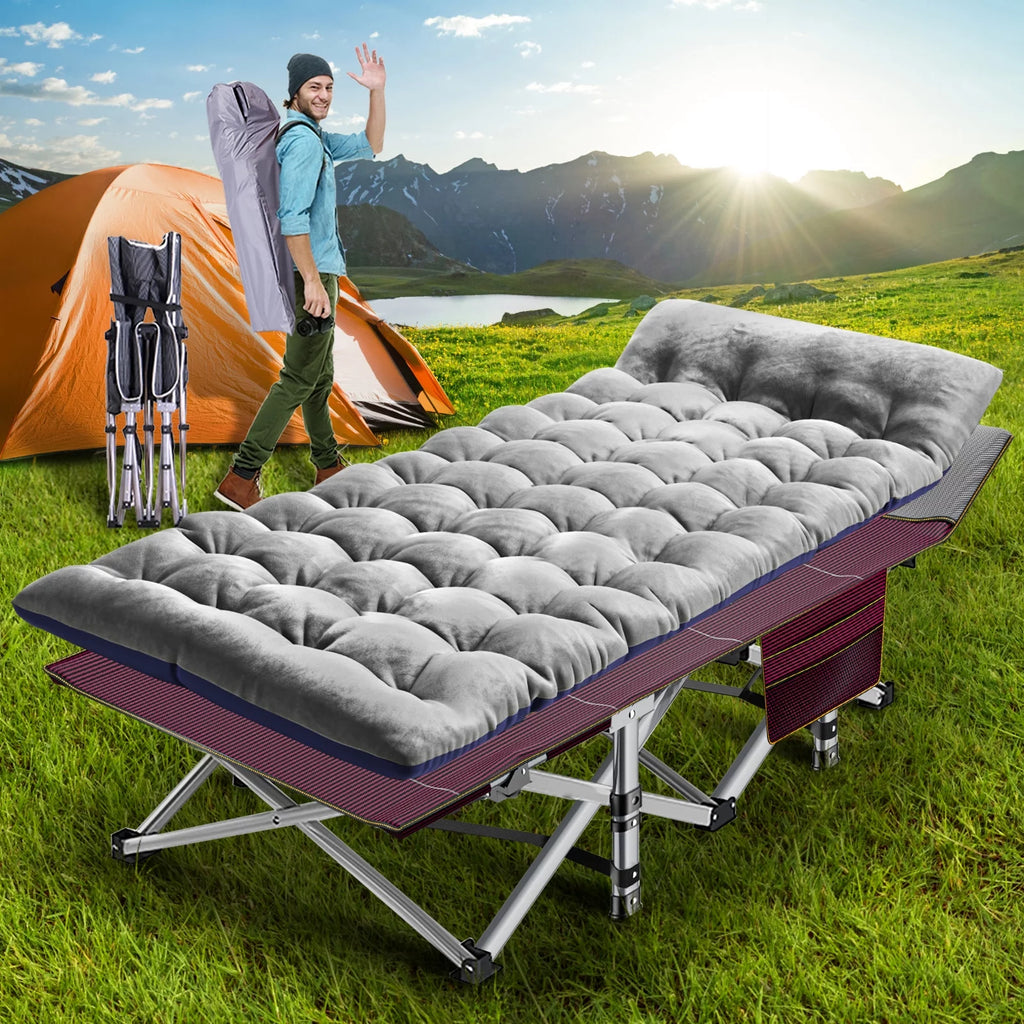 Folding Camping Cot with Mattress and Carry Bag R8711