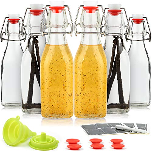 Set of 6 8.5oz Swing Top Glass Bottles N410569