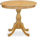 36" Antique Round Wooden Drop Leaf Dining Table with Pedestal Legs Z3752