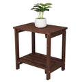 Light Brown 2 Tiers Wooden Side Table Z2798