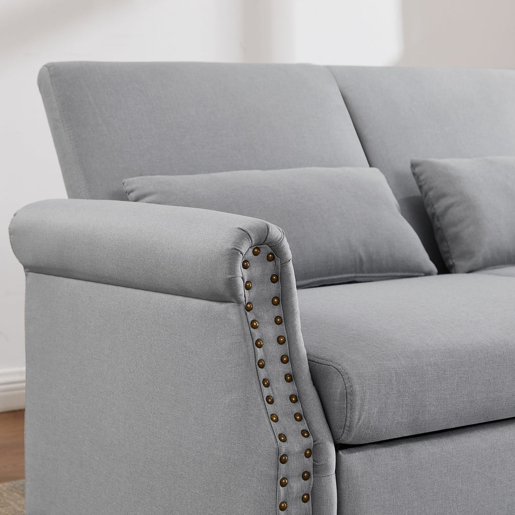 55" Gray Convertible Futon Sofa Bed W219105