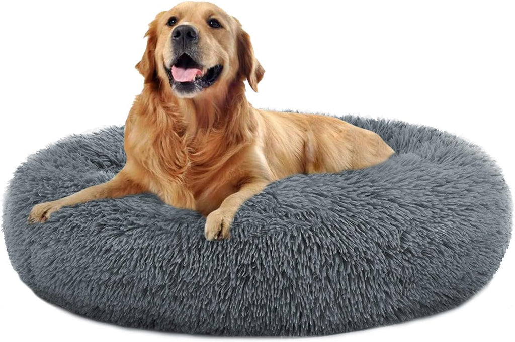 Calming Dog Bed Faux Fur Donut Cuddler Washable Pack of 2 I180188