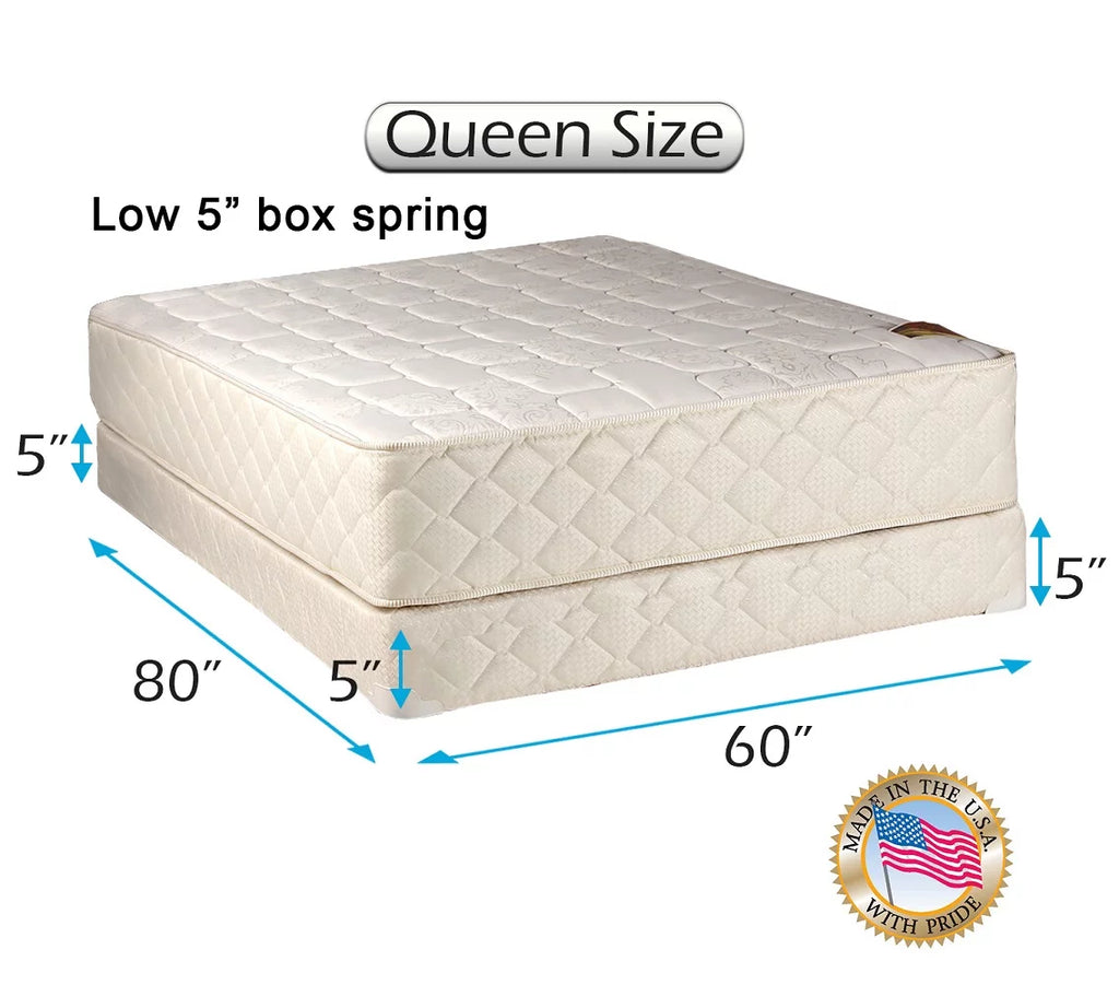 Queen Mattress and Box Spring Set with Bed Frame P3791
