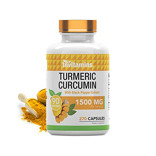 Turmeric Curcumin Capsules with Black Pepper 1500 MG 270 Capsules R2524